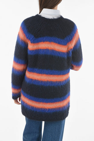 Striped Fuzzy Sweater Dress
