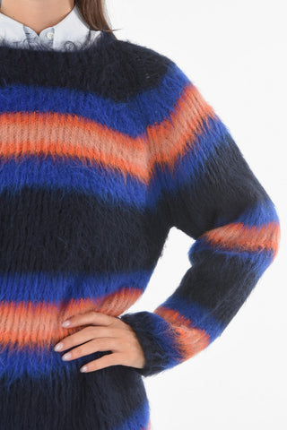 Striped Fuzzy Sweater Dress