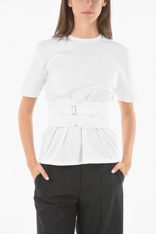 T-Shirt Slim Fit con Fascia in Vita Removibile