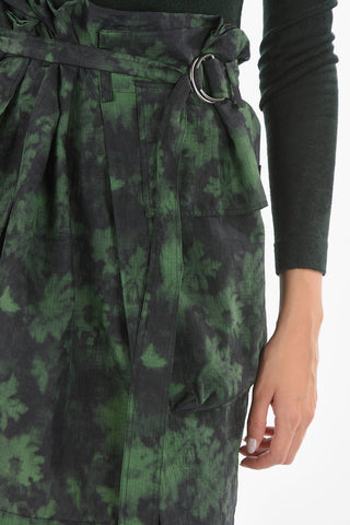 Minigonna in Nylon Stampata con Tasche Cargo e Cintura
