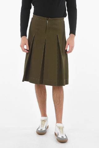 MM10 Wool Pleated Skort with Visible Stitchings