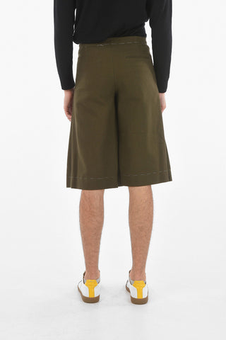 MM10 Wool Pleated Skort with Visible Stitchings