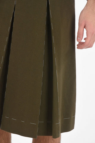 MM10 Wool Pleated Skort with Visible Stitchings
