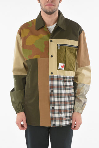 Breast-pocket Snap Button Patchwork Outerwear