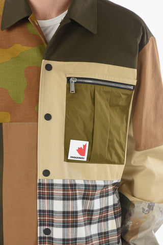 Breast-pocket Snap Button Patchwork Outerwear