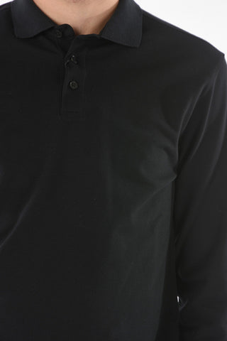 ZZEGNA Long-sleeved Stretch Cotton Polo