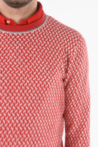 Maglia Girocollo in Chevron di Misto Lana