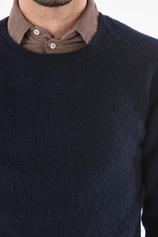 Crewneck Sweater with Distressed Patches 