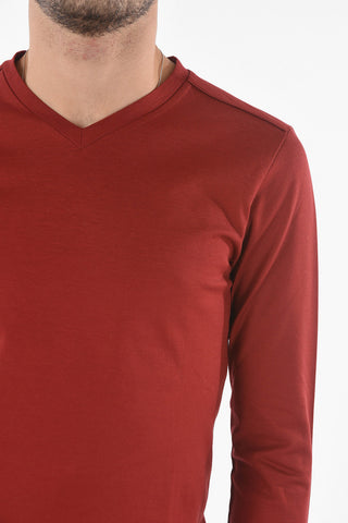 V-neck SLIM FIT MERCERISED Sweater