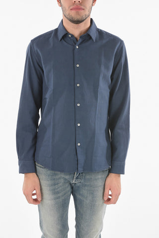 Flannel Shirt with Spread Collar