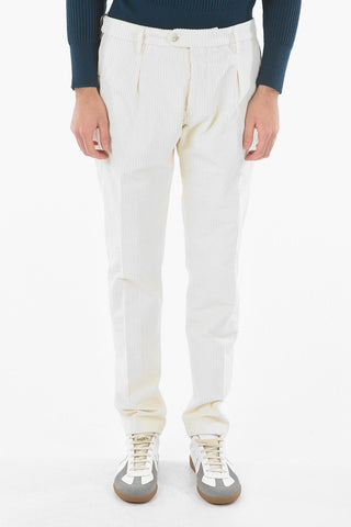 Ribbed Velour RAVAL Single-pleated Chino Pants 