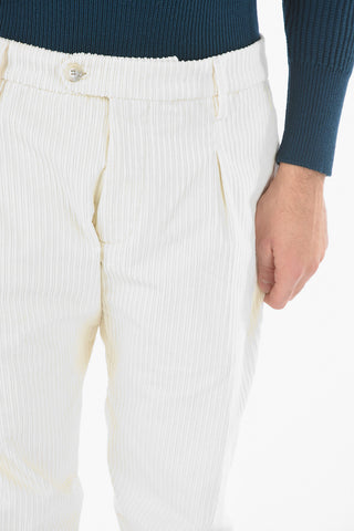 Ribbed Velour RAVAL Single-pleated Chino Pants 