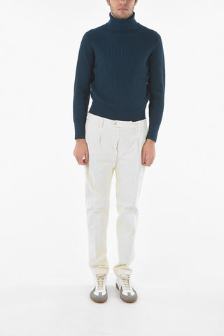 Ribbed Velour RAVAL Single-pleated Chino Pants 