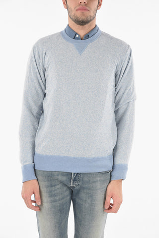 Crewneck sweater with Contrasting Hems