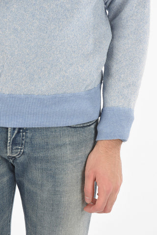Crewneck sweater with Contrasting Hems