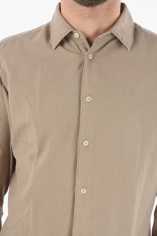 Flannelette Cotton Shirt with Spread Collar