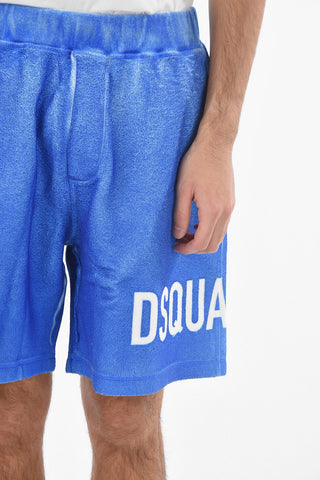 Shorts in Jersey Spalmato con Logo