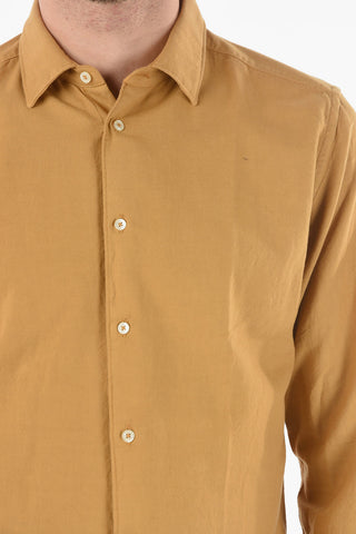 Flannel Shirt with Spread Collar