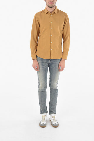 Flannel Shirt with Spread Collar