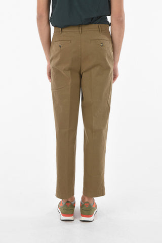 Pantaloni Chino Tapered Cropped Fit in Cotone Stretch