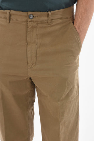 Pantaloni Chino Tapered Cropped Fit in Cotone Stretch