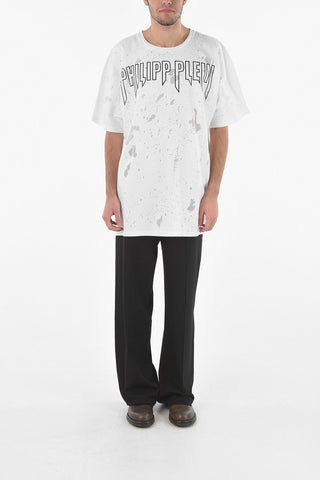 HOMME EST.1978 Logoed Destroyed Cotton Oversized T-Shirt