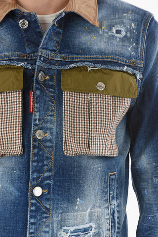 Houndstooth Pocket Saharan Denim Jacket