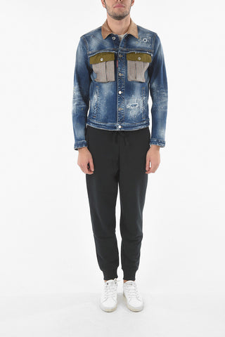 Houndstooth Pocket Saharan Denim Jacket