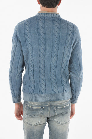 Cable-knit Virgin Wool Crew-neck Sweater