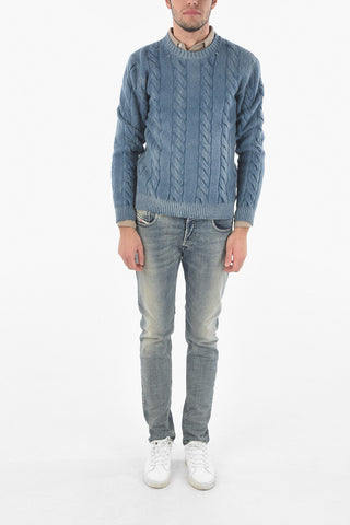 Cable-knit Virgin Wool Crew-neck Sweater