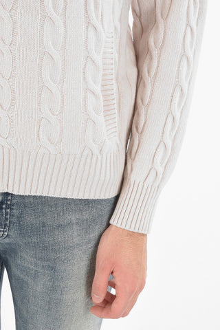 Aran Cashmere-blend Cardigan with Zip Fastening
