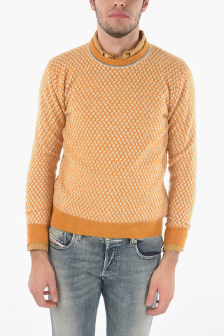 Wool-blend Chevron Crew-neck Sweater