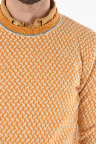 Wool-blend Chevron Crew-neck Sweater
