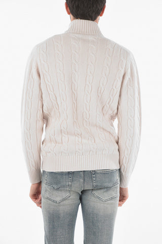Aran Cashmere-blend Cardigan with Zip Fastening
