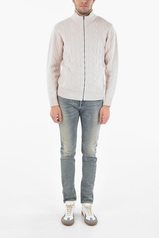 Aran Cashmere-blend Cardigan with Zip Fastening