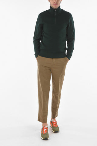 Maglia Mock Neck in Lana Vergine con Half Zip