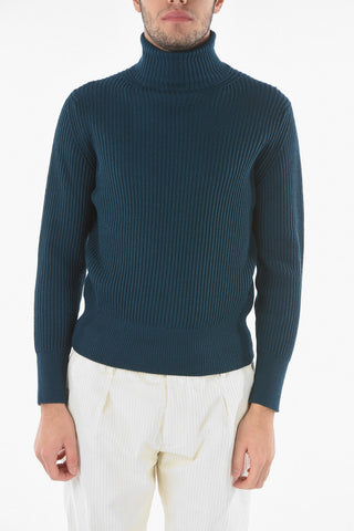 Ribbed Wool-blend AVIO Turtle-neck Sweater