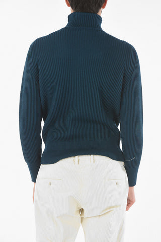 Ribbed Wool-blend AVIO Turtle-neck Sweater