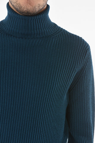 Ribbed Wool-blend AVIO Turtle-neck Sweater