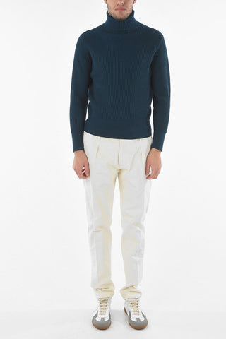 Ribbed Wool-blend AVIO Turtle-neck Sweater