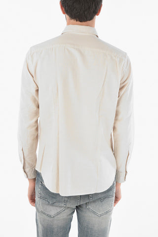 Camicia in Flanella di Cotone con Colletto Italiano