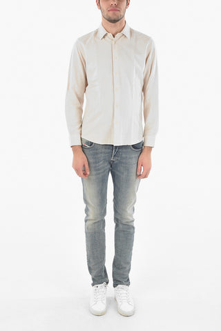 Flannelette Cotton Shirt with Spread Collar