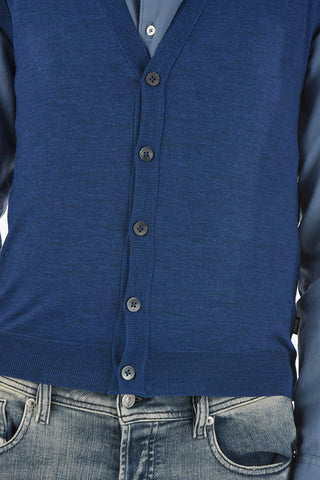 Virgin Wool Sleeveless Cardigan