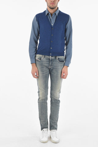 Virgin Wool Sleeveless Cardigan