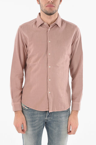 Camicia in Flanella con Collo Francese