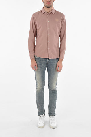 Camicia in Flanella con Collo Francese