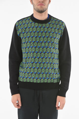 Crewneck Sweater with Monogram Nylon Front