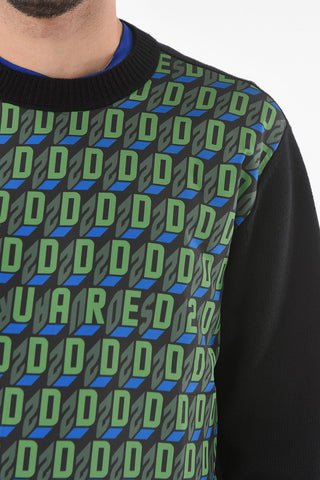 Crewneck Sweater with Monogram Nylon Front