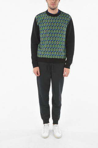 Crewneck Sweater with Monogram Nylon Front
