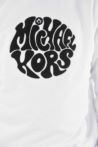 Crew Neck Terry Logo Patch Fleece Cotton Sweashirt